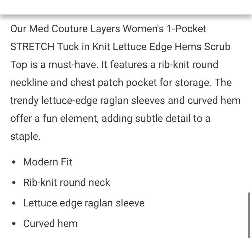 Med Couture Layers Women’s Underscrub - Picture 10 of 10